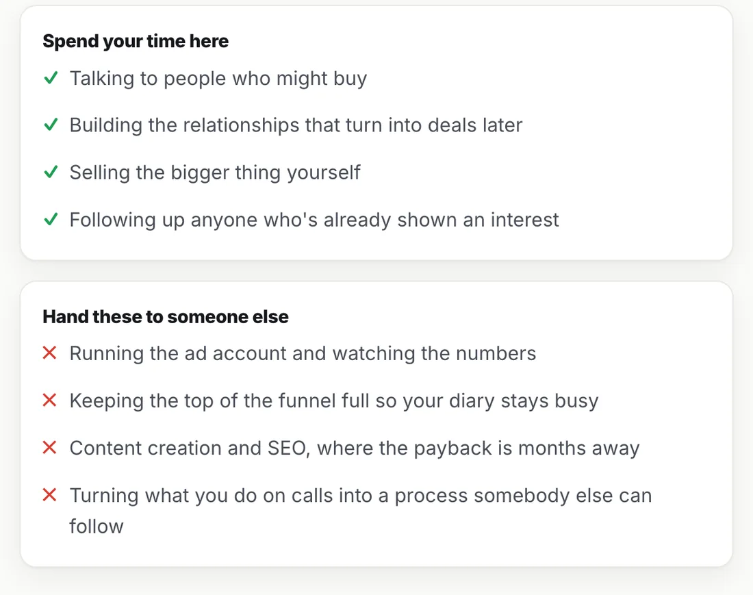 Sample report, spend your time here and hand these to someone else